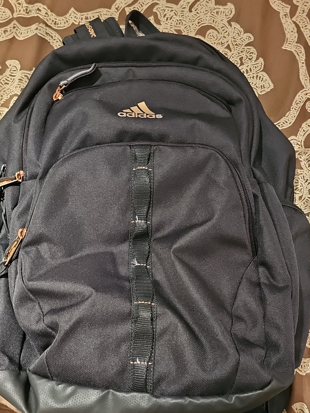 adidas Black Backpack with Gold Hardware